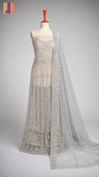 Bridal Maxi Hand Work Smoke Grey - BM005
