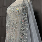 Bridal Maxi Hand Work Smoke Grey - BM005