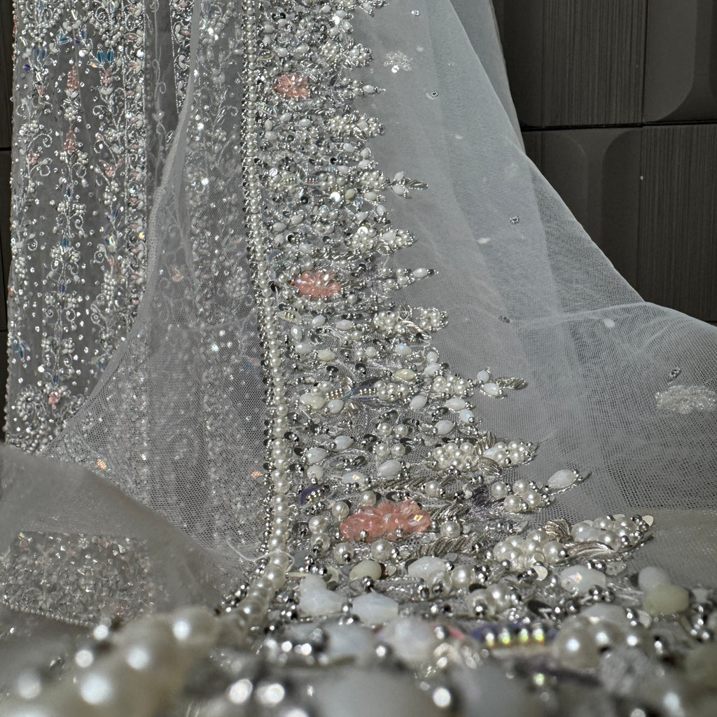 Bridal Maxi Hand Work Smoke Grey - BM005