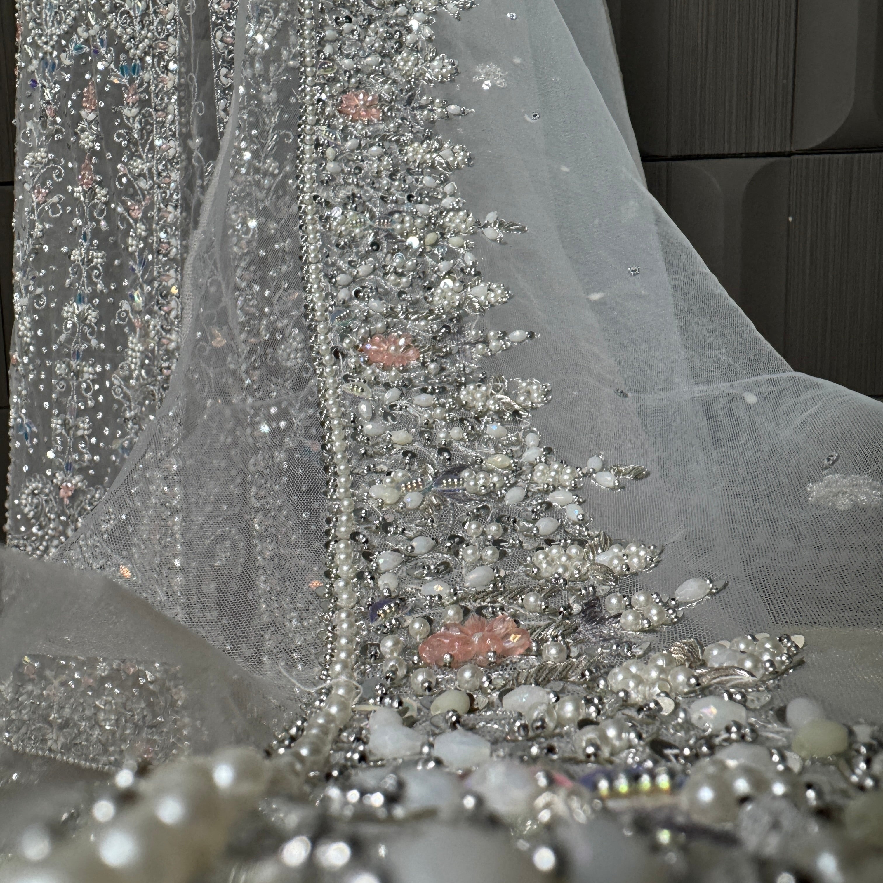 Bridal Maxi Hand Work Smoke Grey - BM005