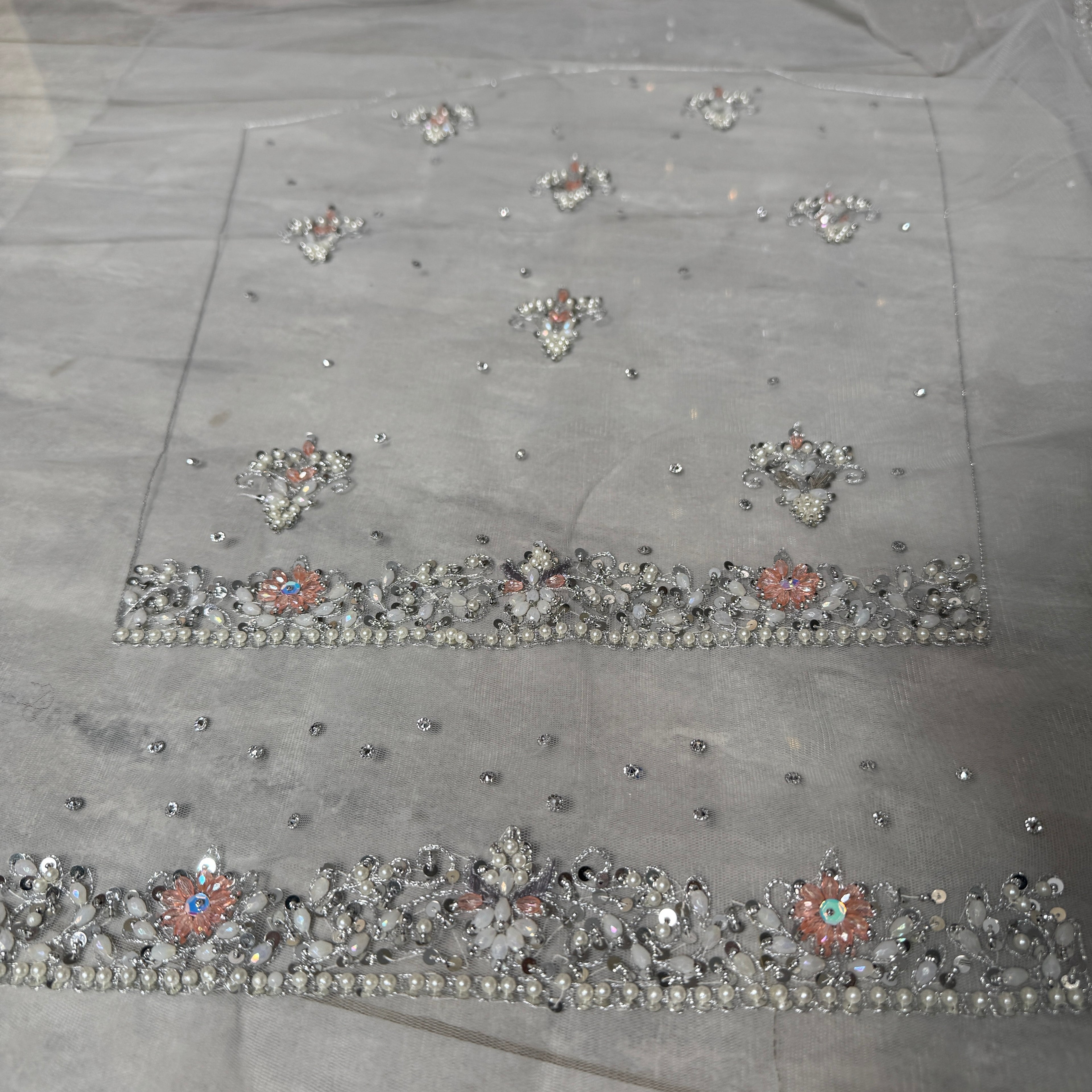 Bridal Maxi Hand Work Smoke Grey - BM005