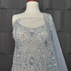 Bridal Maxi Hand Work Smoke Grey - BM005