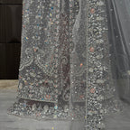 Bridal Maxi Hand Work Smoke Grey - BM005