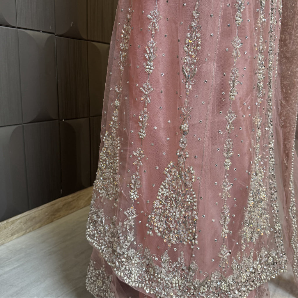 Bridal Maxi Hand Work Tea Pink - BM006