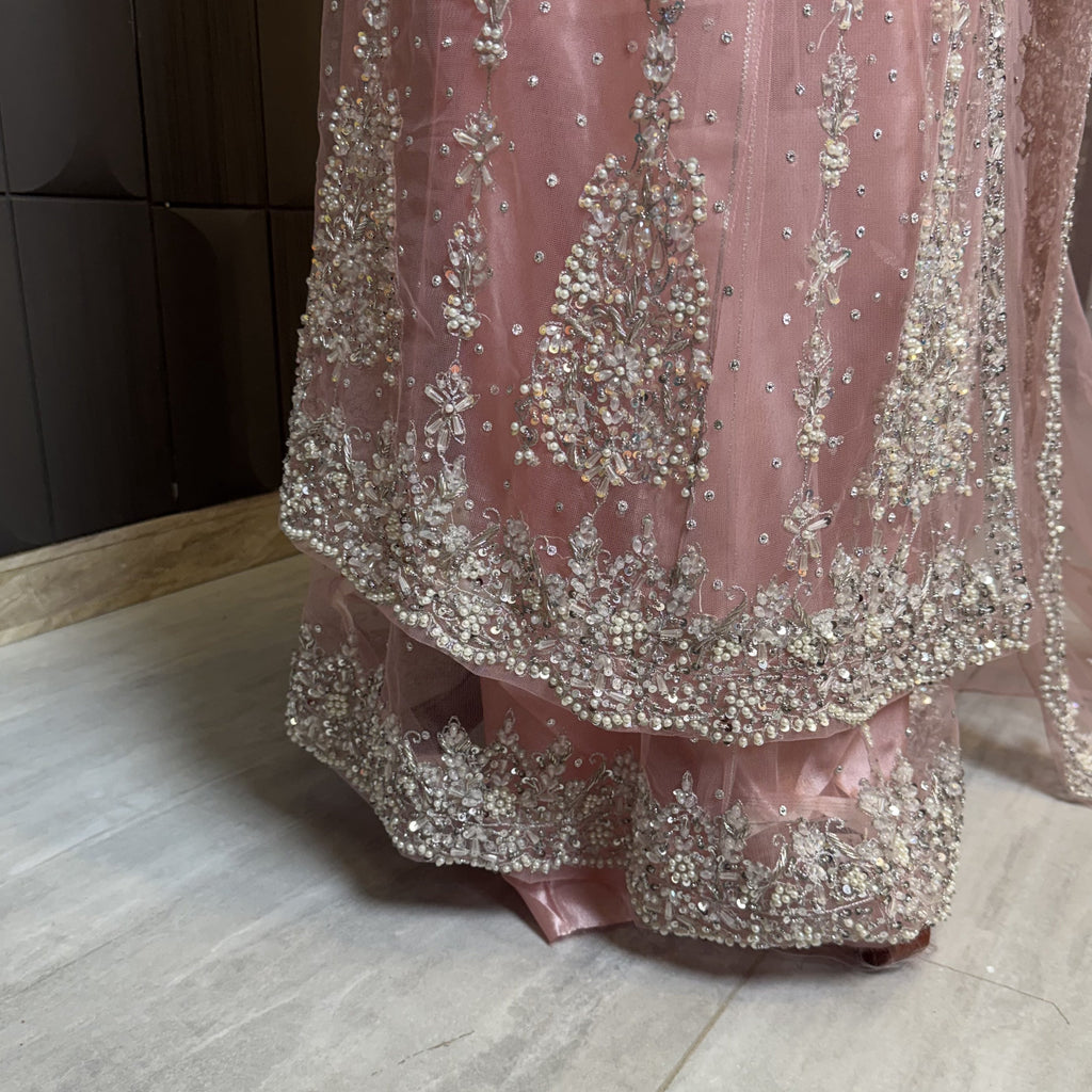 Bridal Maxi Hand Work Tea Pink - BM006