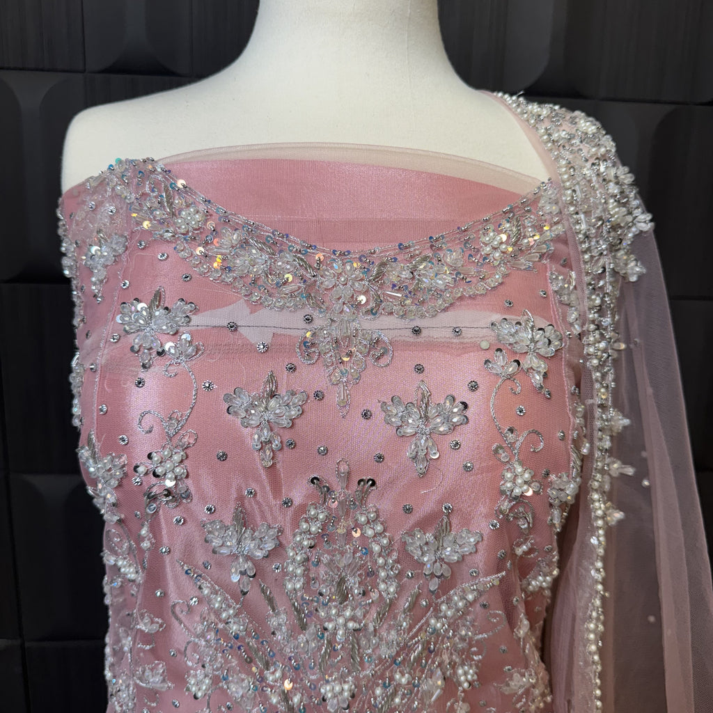 Bridal Maxi Hand Work Tea Pink - BM006