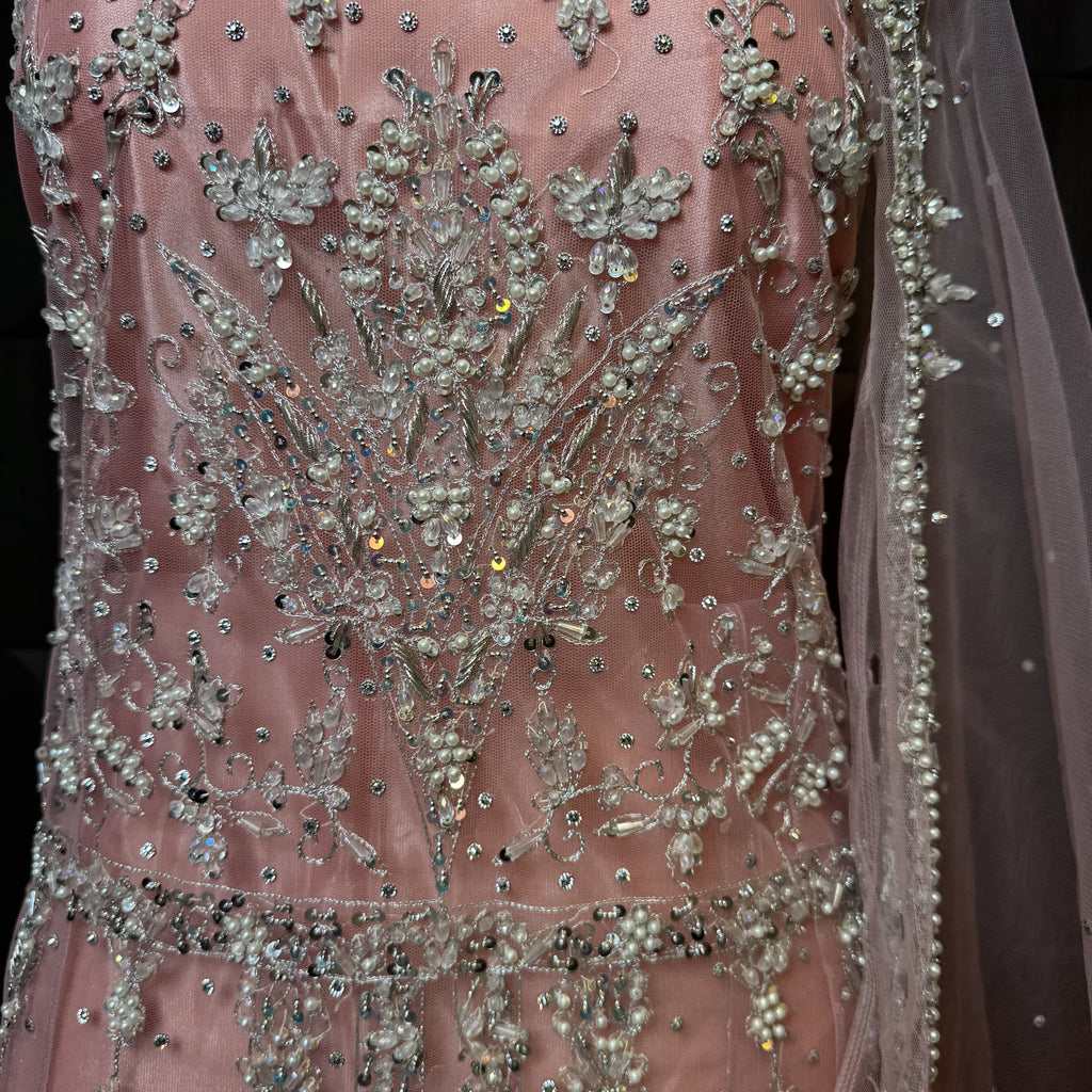 Bridal Maxi Hand Work Tea Pink - BM006