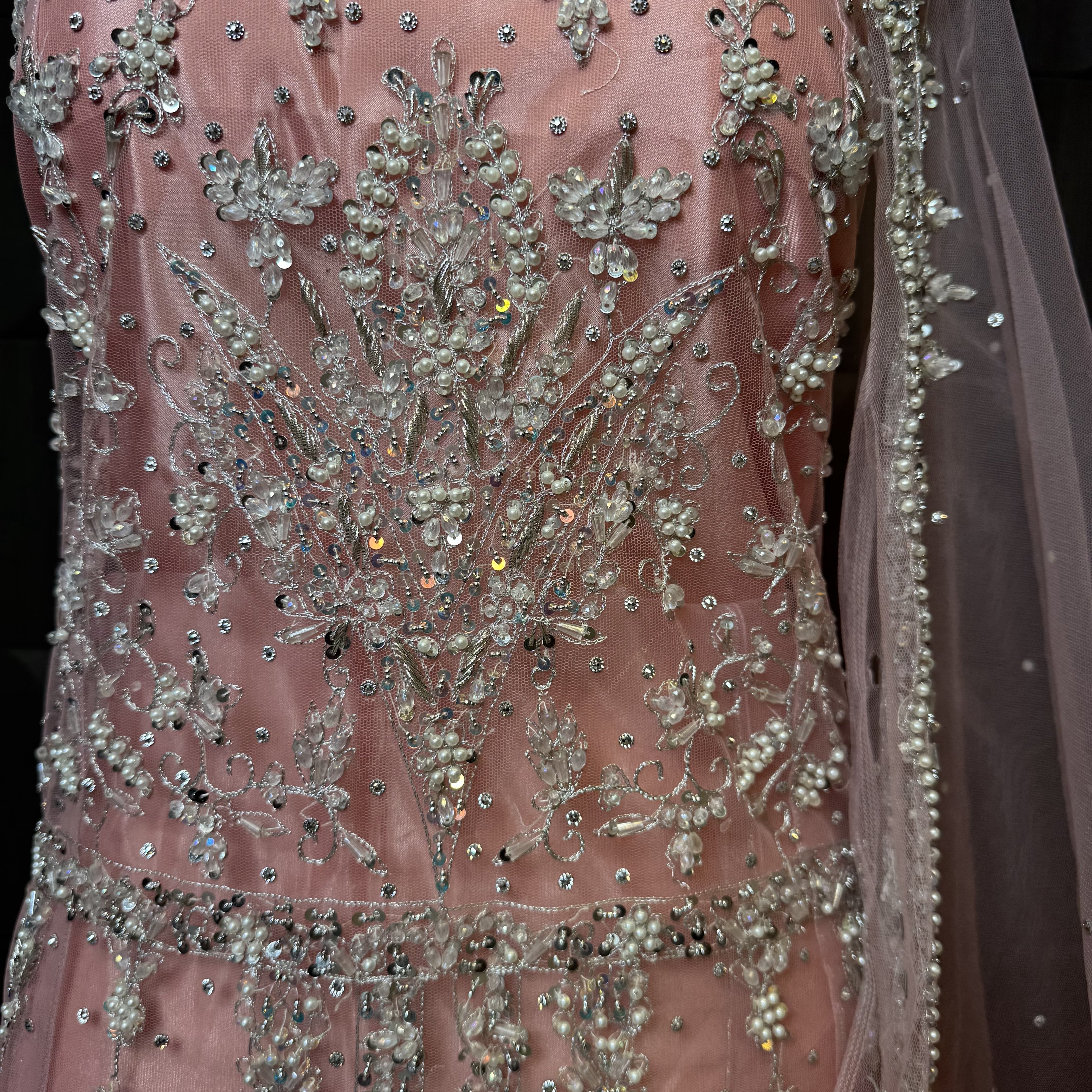 Bridal Maxi Hand Work Tea Pink - BM006