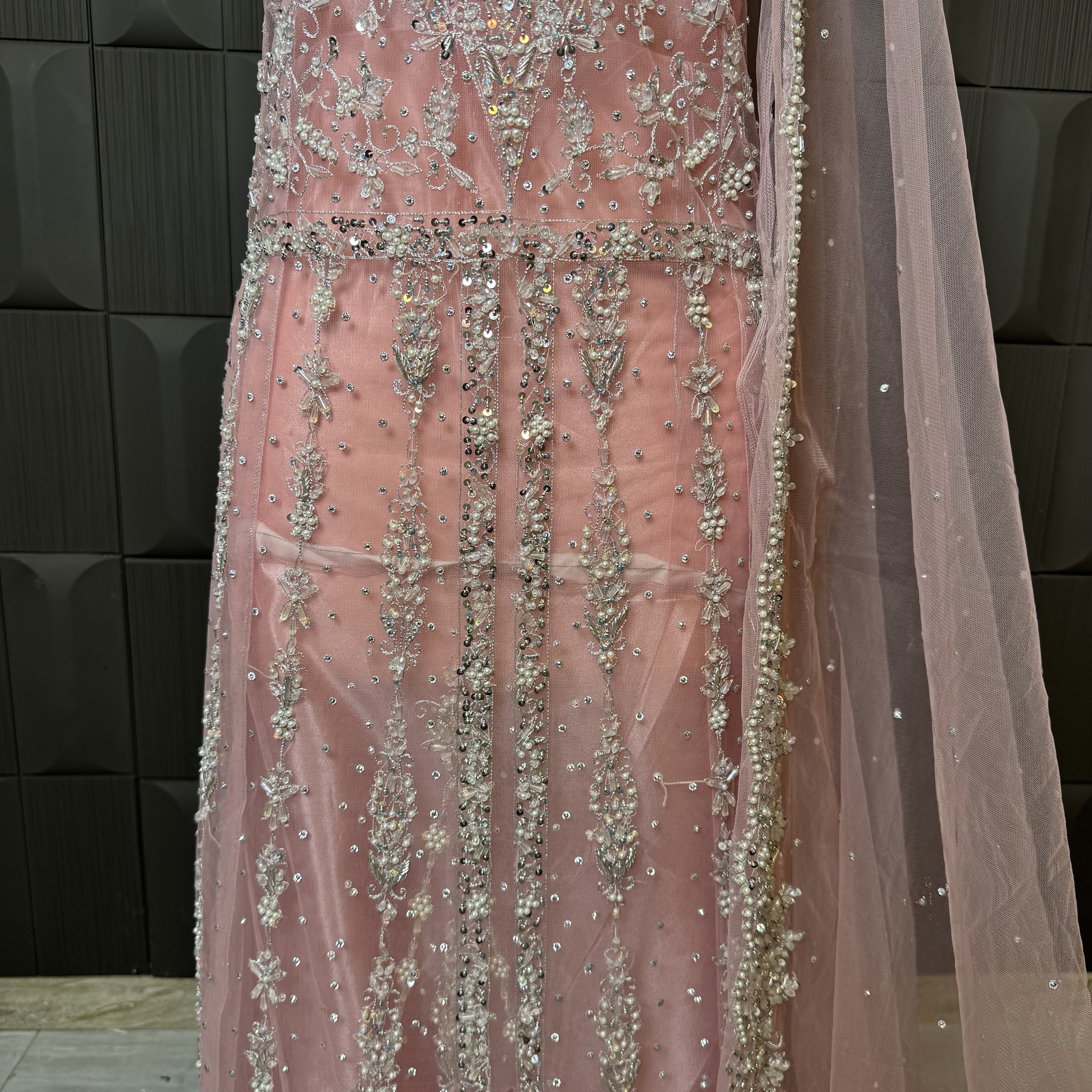 Bridal Maxi Hand Work Tea Pink - BM006