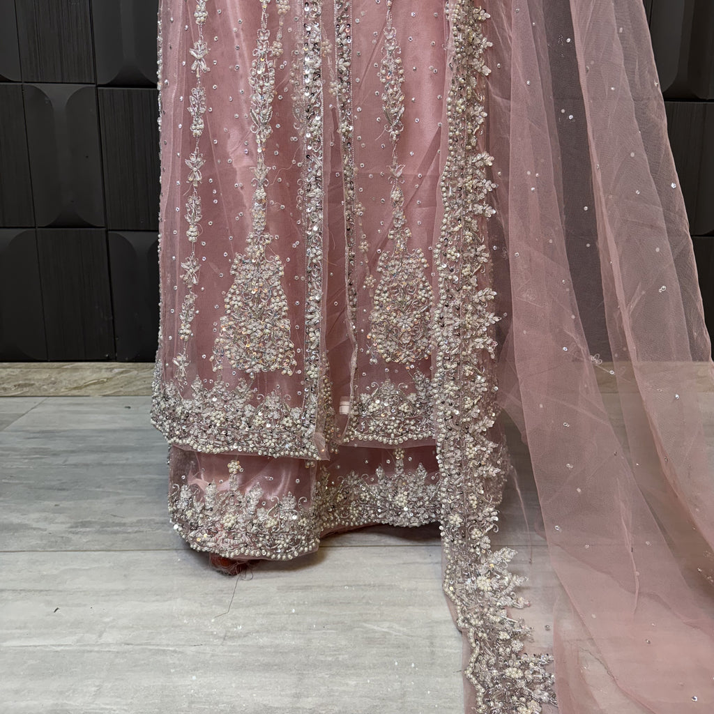 Bridal Maxi Hand Work Tea Pink - BM006