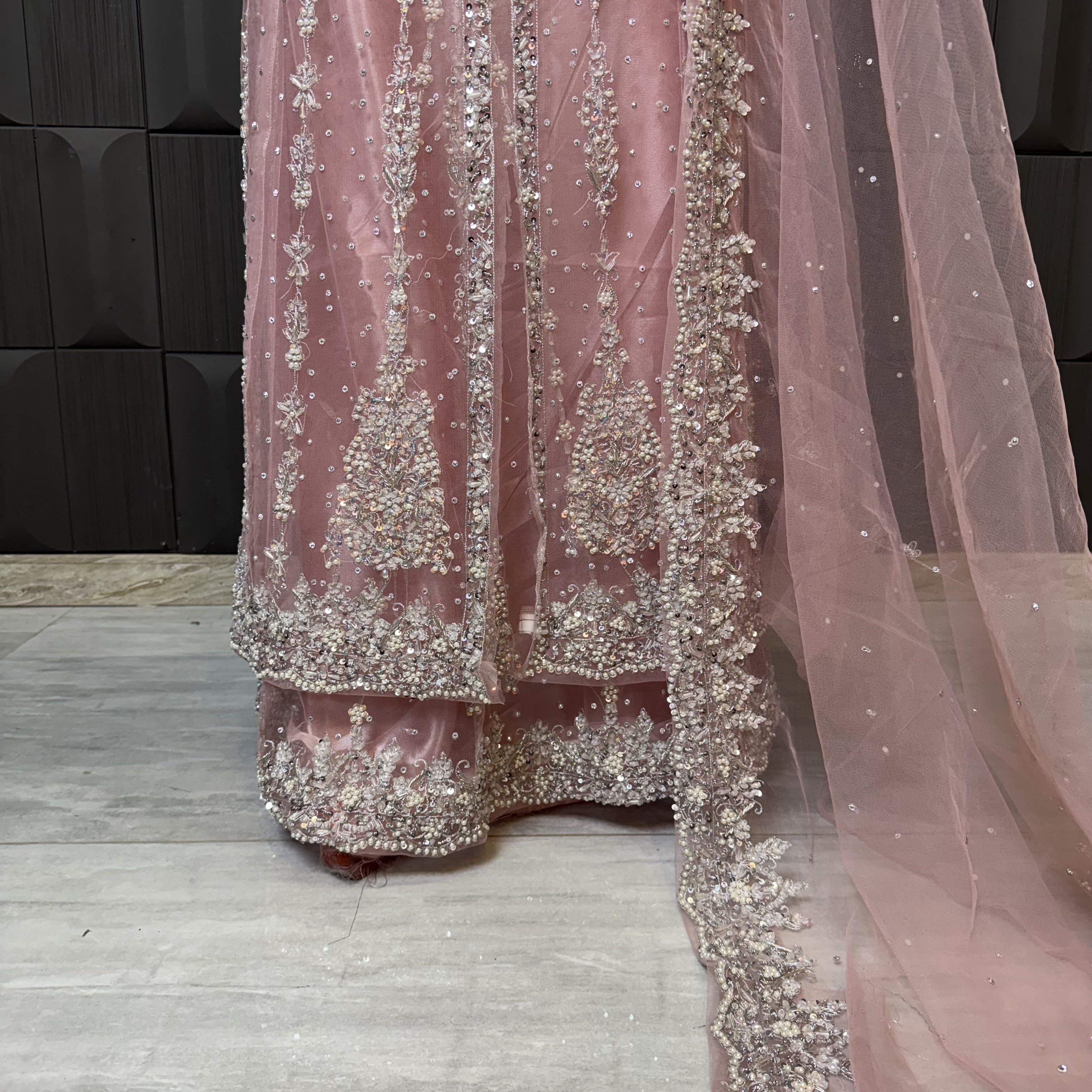 Bridal Maxi Hand Work Tea Pink - BM006