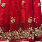 Bridal lehenga hand work shirt back BL016 – maroon Bareeze Net with full champagne crystal hand embroidery bridal Pakistan