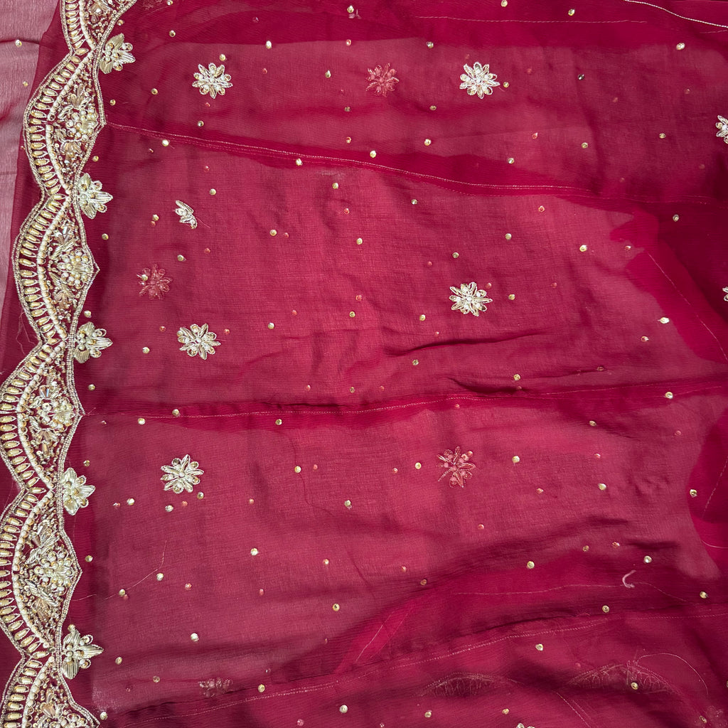 Bridal Lehenga Hand Work – Deep Red PAKISTAN PRICE SHIRT BACK