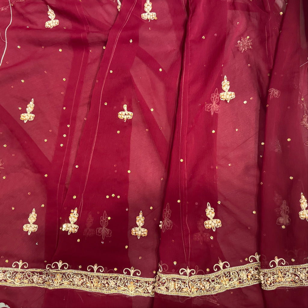 Wedding lehenga hand work shirt BACK with tilla kora and jewelry crystal embroidery pakistan
