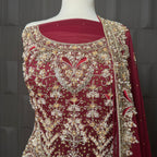 Wedding lehenga hand work shirt with tilla kora and jewelry crystal embroidery PRICE IN PAKISTAN