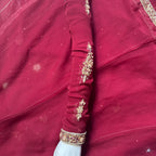 Wedding lehenga hand work shirt with tilla kora and jewelry material embroidery sleeves