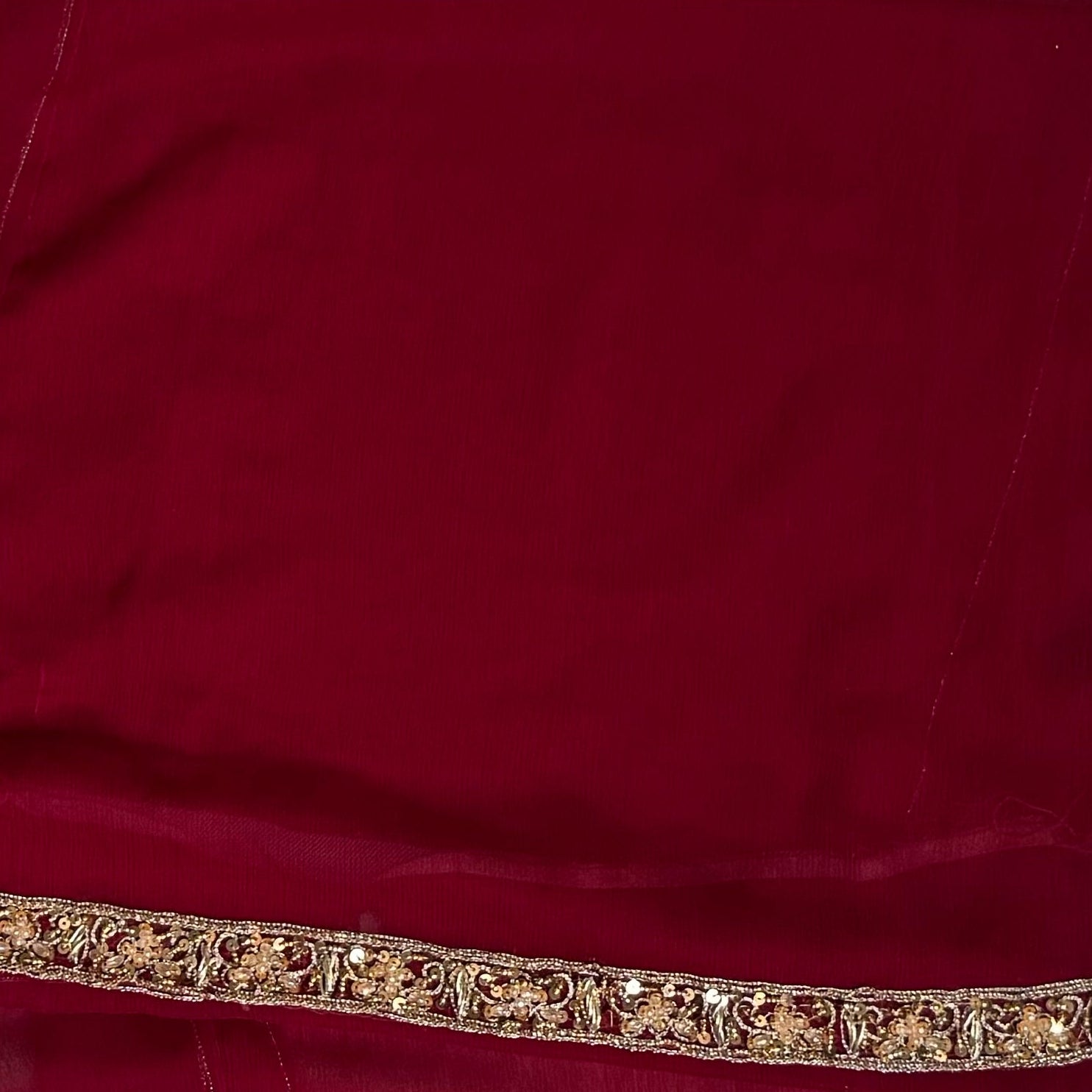 Wedding lehenga hand work shirt with tilla kora and jewelry material embroidery back