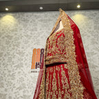 bridal lehenga pakistani deep anari red Shirt lehenga view