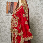 bridal lehenga pakistani deep anari red Shirt Sleeves view