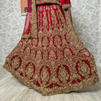 bridal lehenga pakistani deep anari red lehenga view