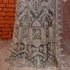 Bridal Maxi for Nikkah Grey BM025 – Jewelry Work Kora Dakka Hand Work Net Fabric Pakistan
