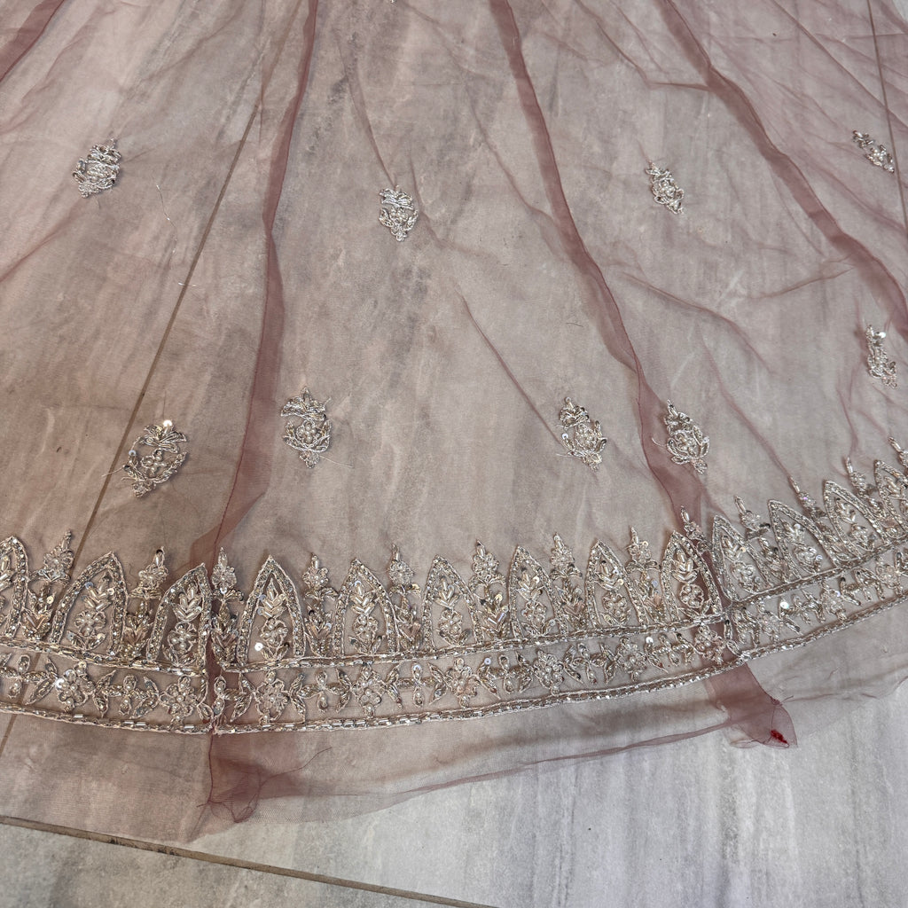 Bridal Maxi for Barat Tea Pink – Hand Work Dakka Kora Jewelry Embellishment BM026 back
