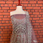 Bridal Maxi for Barat Tea Pink – Hand Work Dakka Kora Jewelry Embellishment BM026
