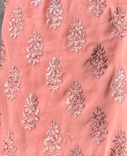 Casual Embroidery Suit Peach 3pcs Unstitched – Crinkle Chiffon Thread Work Dress for Women
