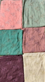 Casual Embroidery Suit 3pcs Unstitched | Crinkle Chiffon Thread Work – C002