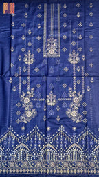 Chamki embroidery dhanak dress navy blue front work velvet shawl winter partywear PWT016 Pakistan

