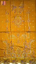 Chamki embroidery dhanak dress mustard front work winter partywear collection unstitched PWT015 Pakistan
