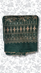 Bottle green dhanak back embroidery suit winter collection 4pcs PWT011 Pakistan
