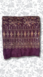 Embroidery dhanak suit purple winter collection partywear unstitched 4pcs PWT011 Pakistan
