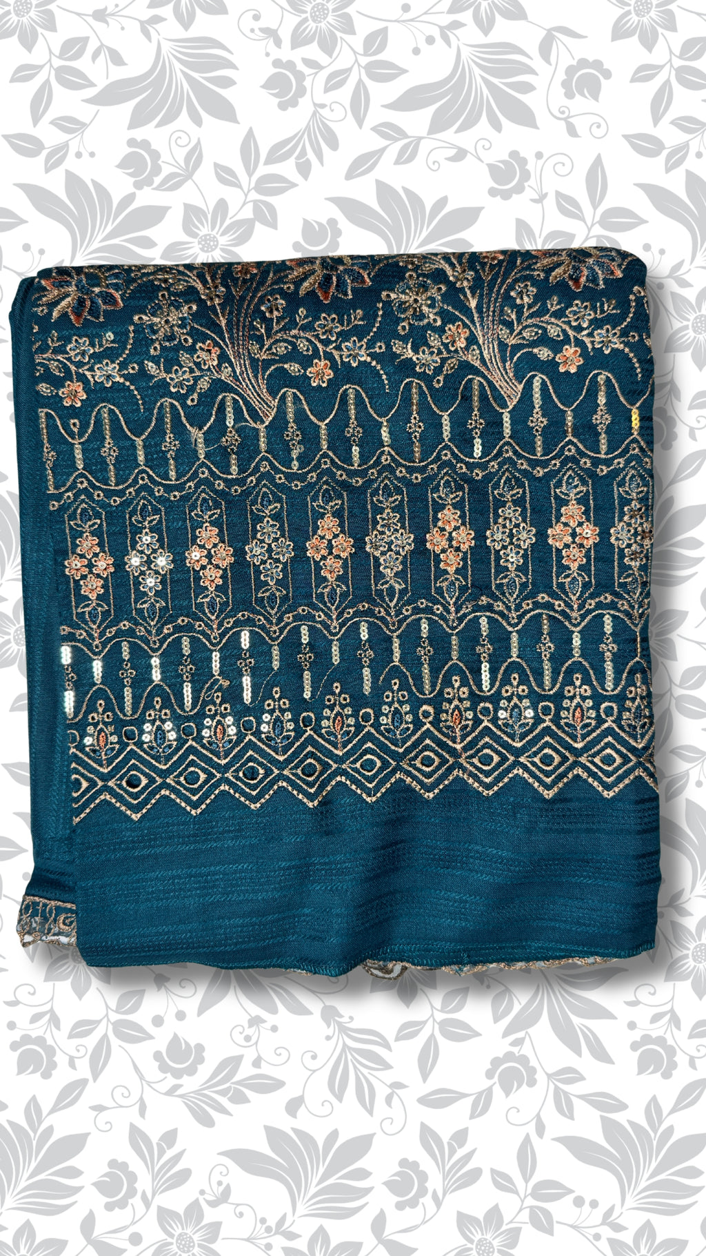 Dhanak embroidery suit zinc winter collection unstitched partywear 4pcs PWT011 Pakistan
