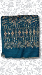 Dhanak embroidery suit zinc winter collection unstitched partywear 4pcs PWT011 Pakistan
