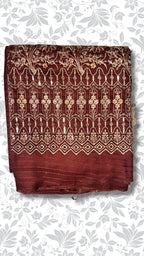 Dhanak embroidery suit brown winter collection 4pcs partywear unstitched PWT011 Pakistan
