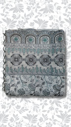 Embroidery organza suit grey folded winter partywear collection unstitched PWT012 Pakistan

