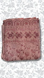 Embroidery organza suit peach folded winter collection partywear unstitched PWT012 Pakistan
