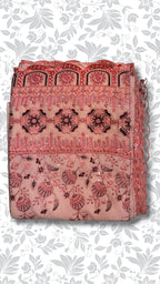 Embroidery organza suit tea pink folded winter partywear collection unstitched PWT012 Pakistan
