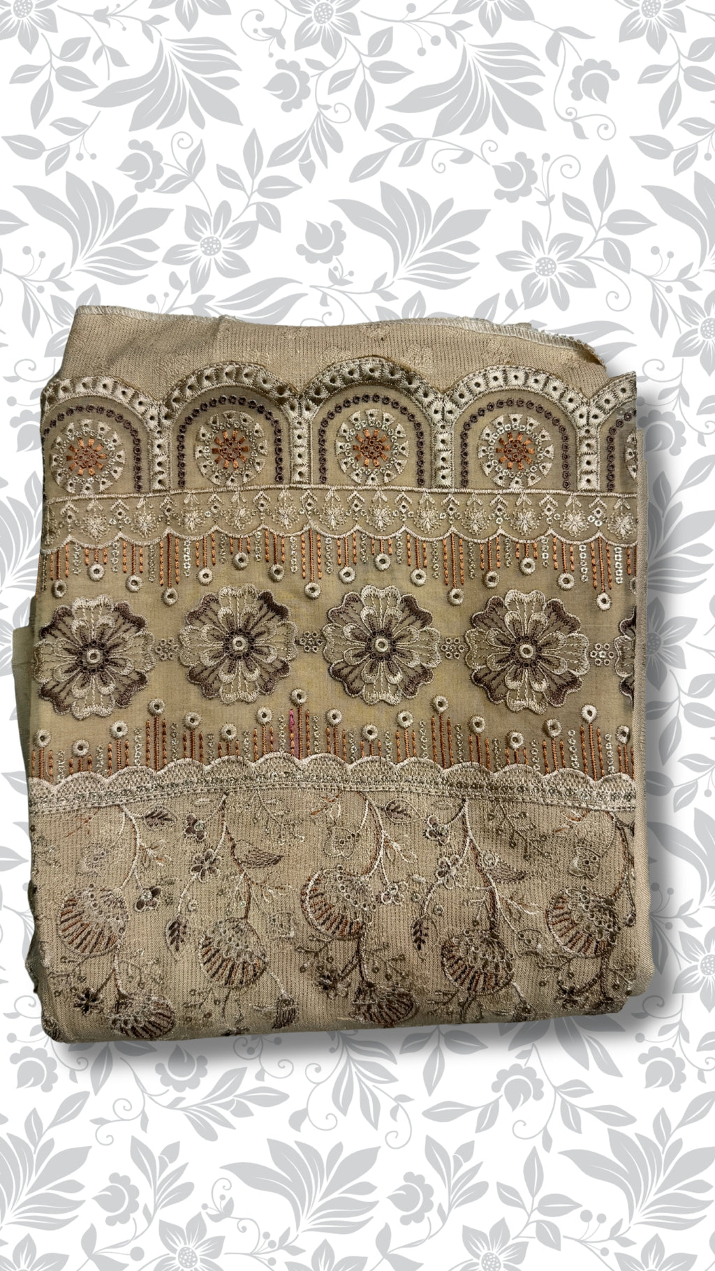 Embroidery organza suit skin gold folded winter partywear unstitched PWT012 Pakistan

