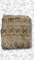 Embroidery organza suit skin gold folded winter partywear unstitched PWT012 Pakistan
