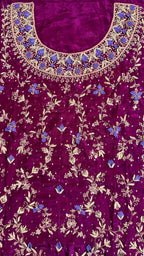 Fancy party wear PW045 Marjanda embroidery close up – dabka hand work tissue silk shirt fancy dress design fancy dresses for girls Pakistan
