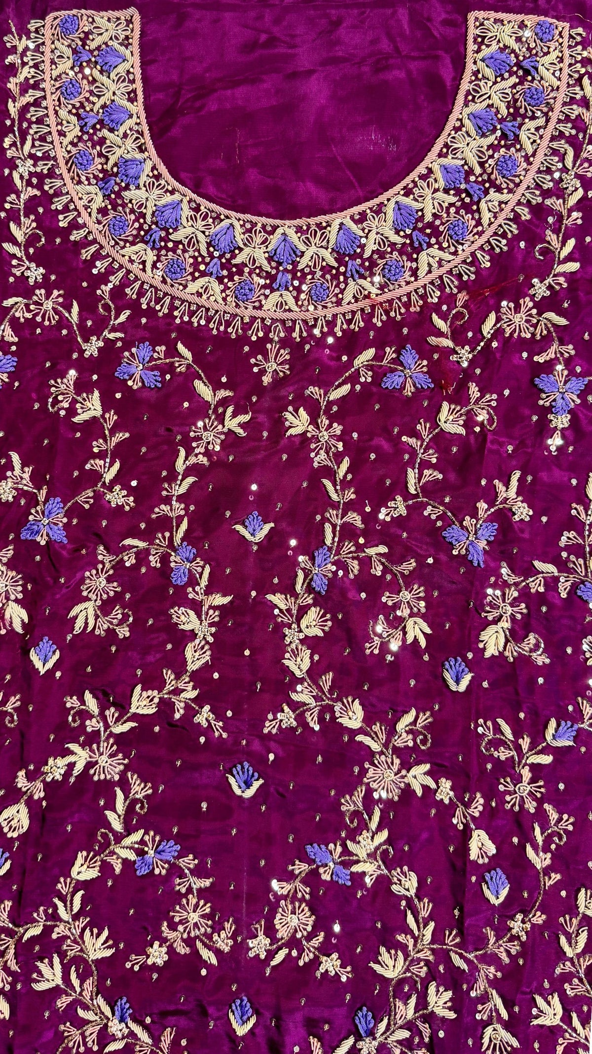 Fancy party wear PW045 Marjanda embroidery close up – dabka hand work tissue silk shirt fancy dress design fancy dresses for girls Pakistan
