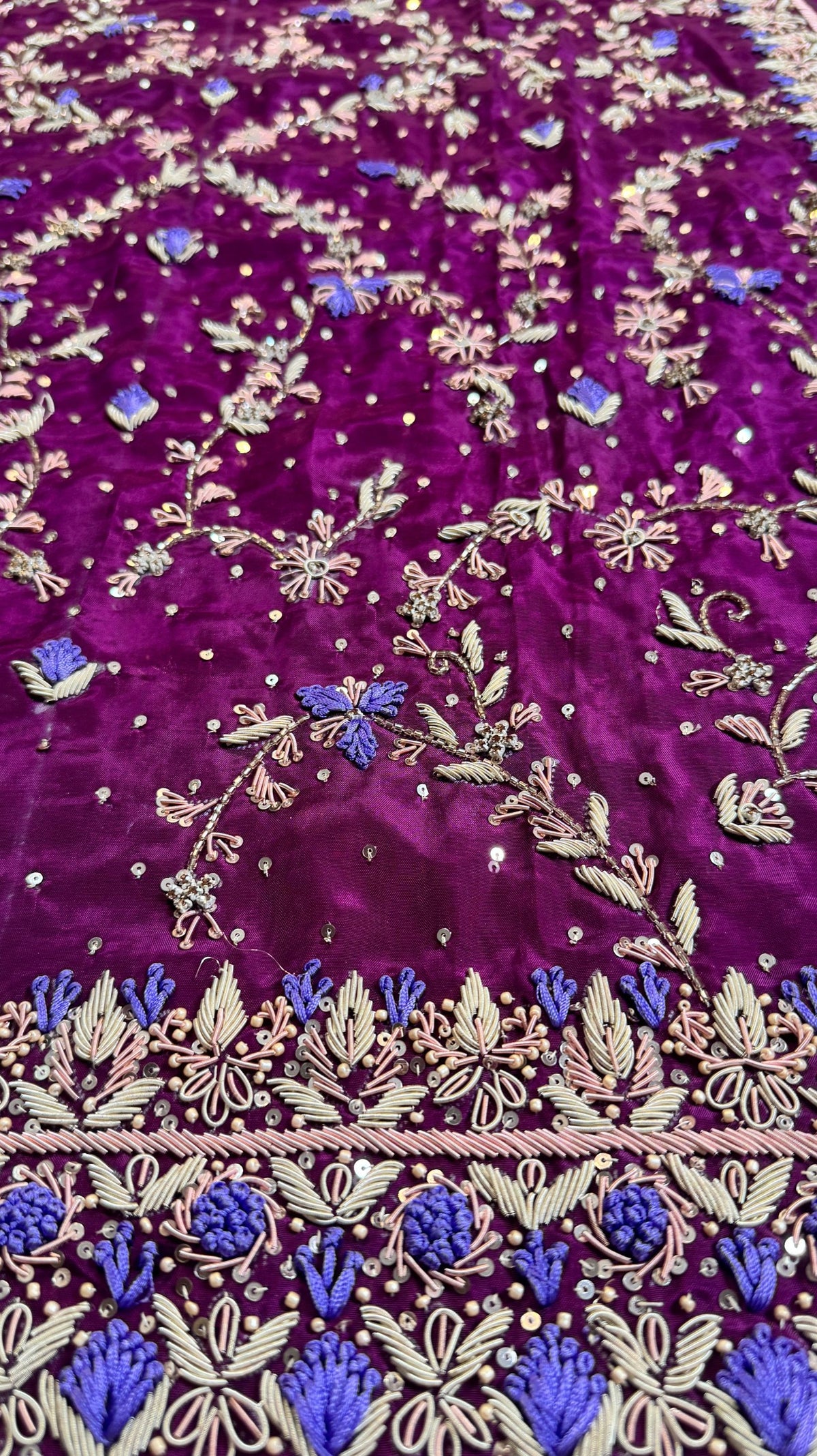 Fancy hand made dress PW045 Marjanda dabka detail – heavy hand embroidery tissue silk fancy party dresses for women unstitched suit Pakistan
