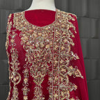 Wedding lehenga hand work shirt with tilla kora and jewelry crystal embroidery 