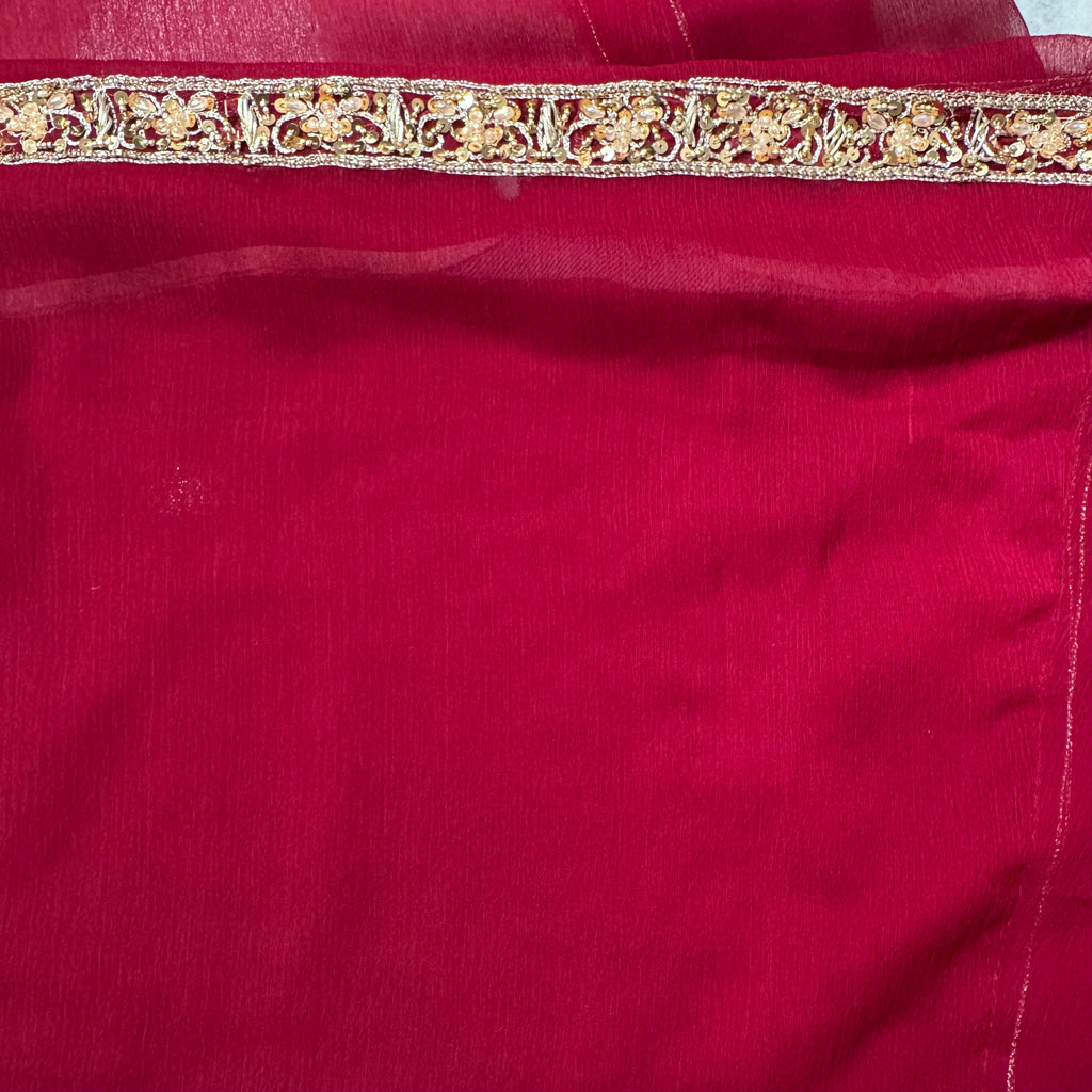 Wedding lehenga hand work shirt BACK with tilla kora and jewelry crystal embroidery