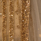 Bridal maxi for nikkah BM013 front inner border view – skin gold net with nakshi pearls crystal sequin embroidery Pakistan
