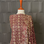 Bridal lehenga pakistani shirt with tilla work stone and motif border front and back PAKISTAN