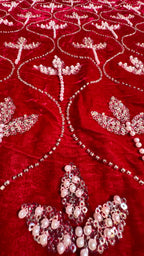 Micro Velvet 9000 Cutdana Suit 3pcs Unstitched | Velvet Cutdana Dress - V006