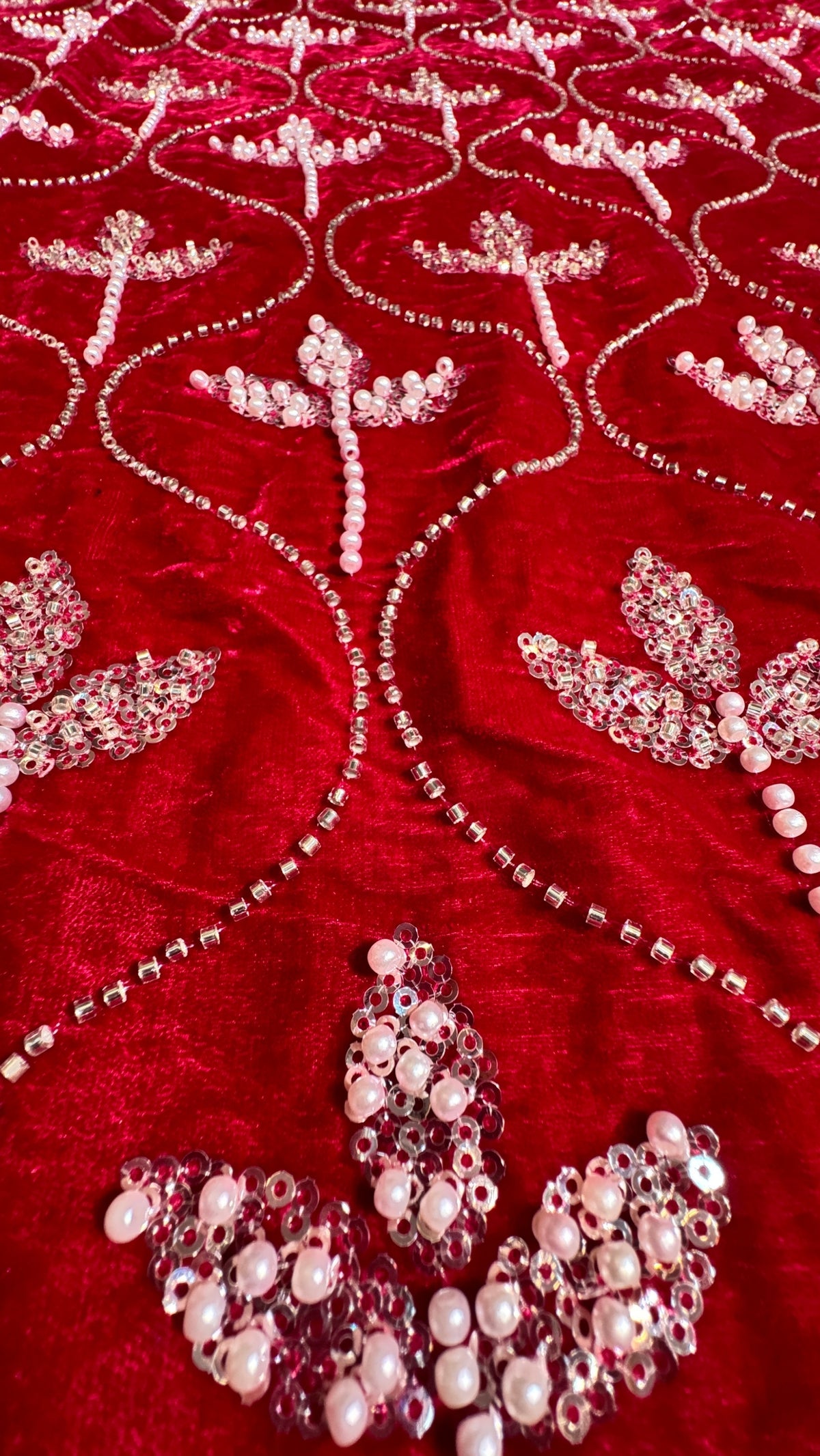 Micro Velvet 9000 Cutdana Suit 3pcs Unstitched | Velvet Cutdana Dress - V006